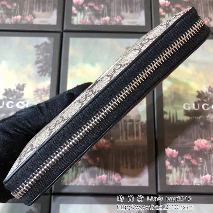 GUCCI古馳 最火爆款 官網同步 G家蜜蜂圖案拉鏈包系列 男士長錢包 451273 蜜蜂PVC WTG2041